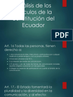 Análisis de Los Artículos de La Constitución Del