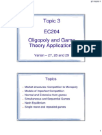 EC204 Topic 3 - Oligopoly and Game Theory Applications Student Slides PDF