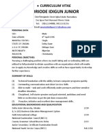 Onoriode Idigun Junior: Curriculum Vitae