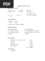 Design of Two Way Slab: DESIGN FOR 2S-1 and 3S-1