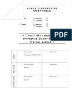 L'audit Des Comptes D'une Entreprise de Bâtiments Et Travaux Publics