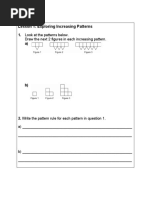 Grade 3 - Unit 1 Increase and Decrease Pattern