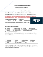 Form 2-Classroom Observation Assignment