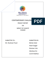 Contemporary Challenges: Project Report ON Impact of Climate Change