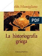 Momigliano Arnaldo - La Historiografia Griega PDF