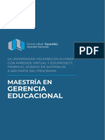 Brochure Maestria Gerencia Educacional Universidad Yacambu