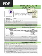 RPMS Tool For Teacher I-III (Proficient Teacher) : Position and Competency Profile