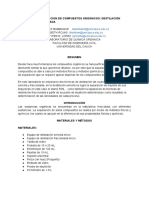 Tecnicas de Purificacion de Compuestos Orgánicos - Destilación Sencilla y Fraccionada