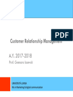 Customer Relationship Management: Prof. Gennaro Iasevoli