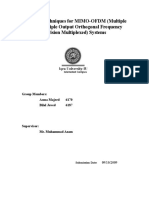 Diversity Techniques For MIMO-OFDM (Multiple Input Multiple Output Orthogonal Frequency Division Multiplexed) Systems