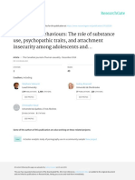 Risky Sexual Behaviours: The Role of Substance Use, Psychopathic Traits, and Attachment Insecurity Among Adolescents and Young Adults in Quebec