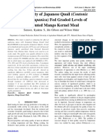 Meat Quality of Japanese Quail (Coutonix Coutonix Japanica) Fed Graded Levels of Fermented Mango Kernel Meal