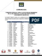 Lista de Postulantes Válidamente Inscritos A La Junta Nacional de Justicia