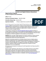 Student Computer Forensics and Digital Evidence Educational Opportunities Program