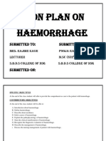 Lesson Plan On Shock and Haemorrhage