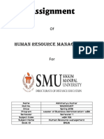 Assignment: Human Resource Management