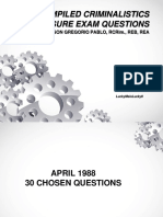 Compiled Criminalistics Licensure Exam Questions: Joperson Gregorio Pablo, Rcrim., Reb, Rea