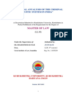 Master of Law: A Critical Anyalysis of The Criminal Justic Syetem in India"