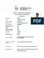 School of Mechanical Engineering M.Tech. Mechanical-Thermal Engg Year 2018-19