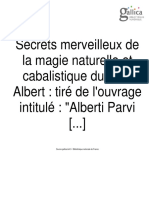 Secrets Merveilleux de La Magie Naturelle Et Caballistique Du Petit Albert 1867 PDF