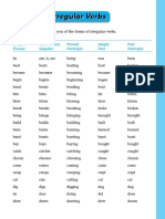 A List of Irregular Verbs