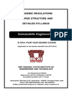 Automobile Engineering: Academic Regulations Course Structure and Detailed Syllabus