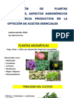 Propagación de Plantas Aromáticas, Aspectos Agronómicos y