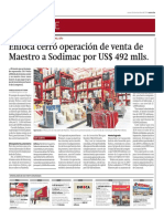 Fusion y Adquisicion, Sodimac Compra A Maestro