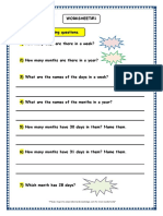 Grade 3 Maths Worksheets Calendars 1