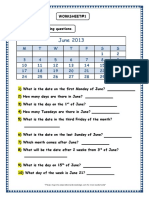 Grade 3 Maths Worksheets Dates and Days On Calendar 1