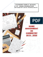 Holiday Homework Class XII Chemistry PDF