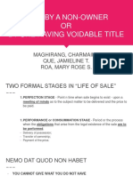 Sale by A Non-Owner OR by One Having Voidable Title: Maghirang, Charmaine Que, Jamieline T. Roa, Mary Rose S