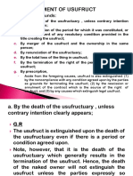 Extinguishment of Usufruct