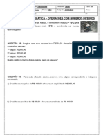 Avaliação Matemática 7º Ano B - Saulo