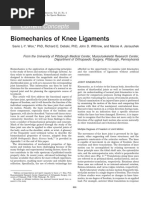 Current Concepts: Biomechanics of Knee Ligaments