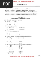 CBSE Class 5 Mathematics Sample Paper Set U