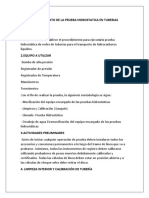 Procedimiento de La Prueba Hidrostatica en Tuberias