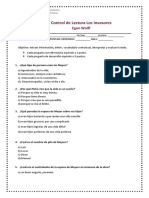 Prueba de Lectura Los Invasores 3ero Medio