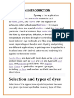 Selection and Types of Dyes: Dyeing An Introduction