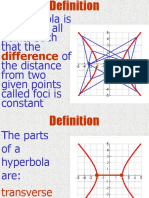 A Hyperbola Is The Set of All Points Such That The of The Distance From Two Given Points Called Foci Is Constant