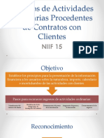 Ingresos de Actividades Ordinarias Procedentes de Contratos Con NIIF15