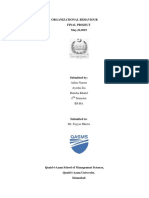 Organizational Behaviour Final Project May, 22,2019: Adina Naeem Ayesha Zia Rimsha Khalid 4 Semester Bs-Ba