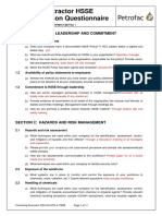 Subcontractor HSSE Prequalification Questionnaire