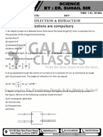 All Questions Are Compulsory: Topic - Reflection & Refraction