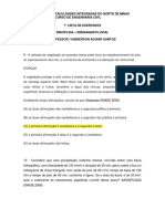 1° Lista de Exercícios - Drenagem 2 Semestre - 2018 - Resolvida - 9 e 10