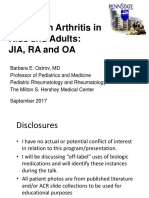 Update On Arthritis in Kids and Adults: Jia, Ra and Oa