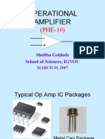 Operational Amplifier: Shubha Gokhale School of Sciences, IGNOU