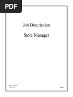 Store Manager JD