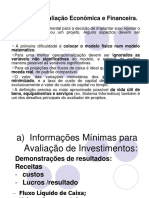 8 Análise Econômica e Financeira de Investimentos e de Projetos