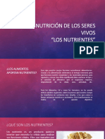 Nutrición de Los Seres Vivos NUTRIENTES